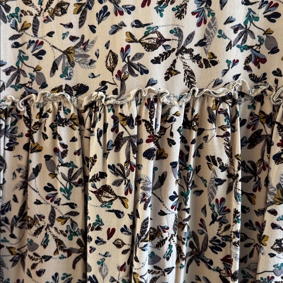 Cozy Casual Leaf Print V-Neck Mini Dress - Picture 7 of 8